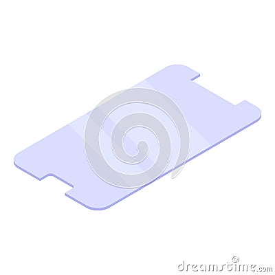 Modern phone protective glass icon, isometric style Vector Illustration