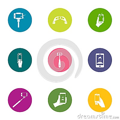 Modern photo icons set, flat style Vector Illustration