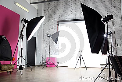 Modern photo studio Stock Photo