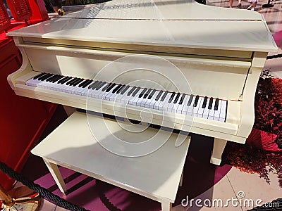 Modern piano black and white musical keyboard during the summer Stock Photo