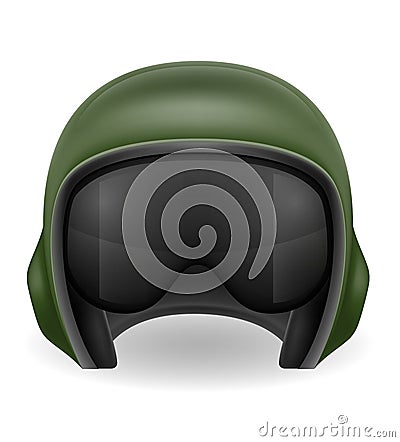 modern pilot helmet for a fighter or combat helicopter vector illustration Vector Illustration
