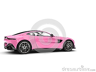 Modern pink electric sports concept car - side view Stock Photo