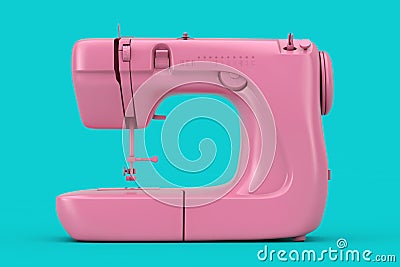 Modern Pink Sewing Machine Duotone. 3d Rendering Stock Photo