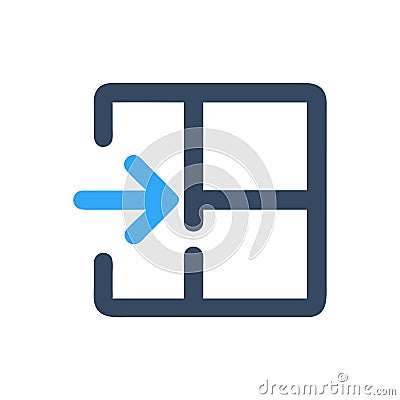 Modern Pivot Window Icon Representation Vector Illustration