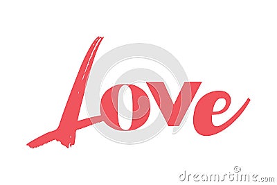 Modern, playful, bold typographic graphic design of a word `Love` Vector Illustration