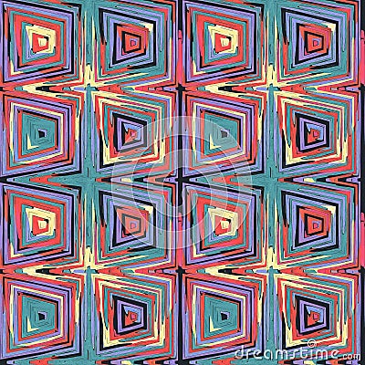Ditzy pixel abstract rainbow seamless pattern backdrop. Modern playful variegated repeating graphic design for kids Stock Photo