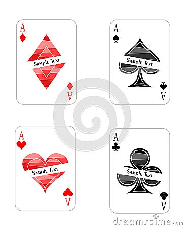 Modern playing cards aces Vector Illustration