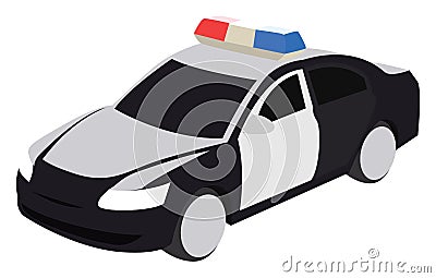 Modern police car, illustration, vector Vector Illustration