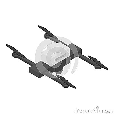 Modern police drone icon, isometric style Vector Illustration