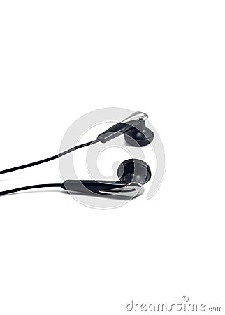 Modern portable audio earphones Stock Photo