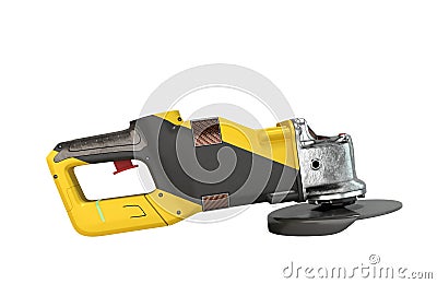 Modern portable construction tool disc cutter presentation of the object 3d render on white no shadow Stock Photo