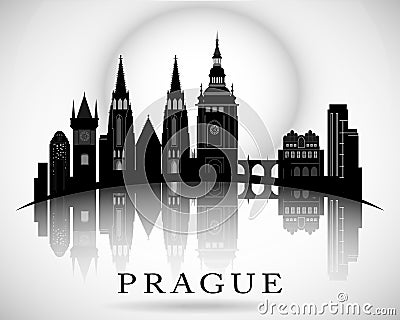 Modern Prague City Skyline Design - Czech Republic Vector Illustration