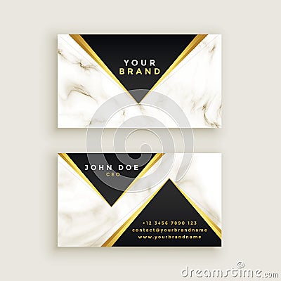 Modern premium marble business card design Vector Illustration