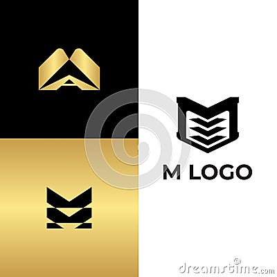 Modern premium vector set of creative letter m logo design template collection Vector Illustration