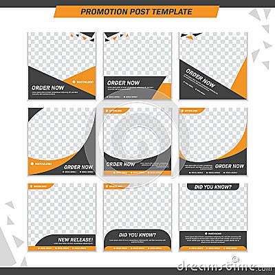 Modern product promotion elegant active and masculine bold instagram social media post template set Vector Illustration