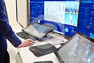 Modern production management Stock Photo