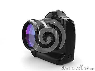 Modern professional black photo camera - beauty shot Stock Photo