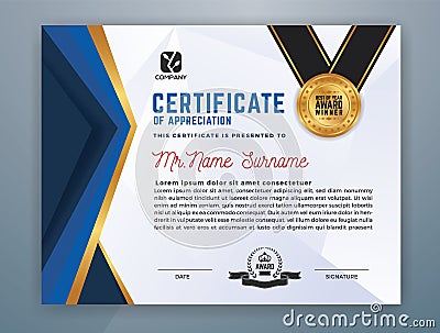 Modern Professional Certificate Template Vector Illustration