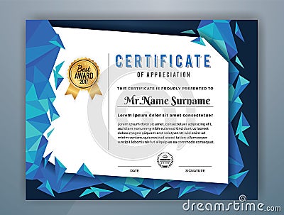 Modern Professional Certificate Template Vector Illustration