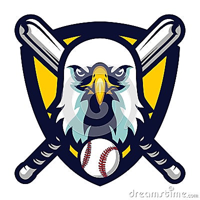 Modern Professional Eagle Baseball Team Logo Badge Vector Illustration