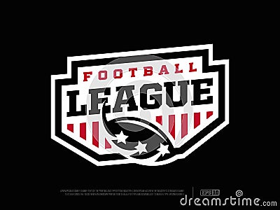 Modern professional emblem american football league in red and black theme Editorial Stock Photo