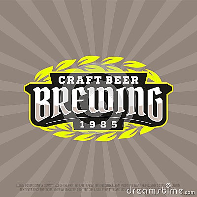 Modern professional logo emblem is suitable for a brewery or bar Vector Illustration