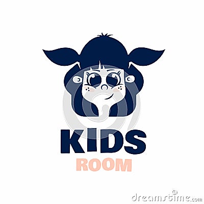 Modern professional logo kids room in blue theme Stock Photo