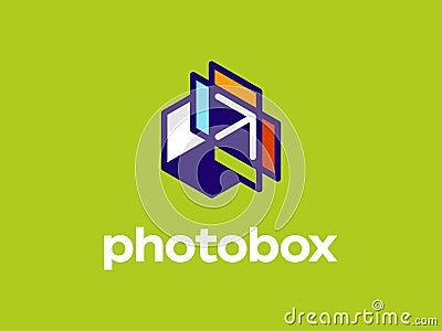 Modern professional logo photobox in photography industry Editorial Stock Photo