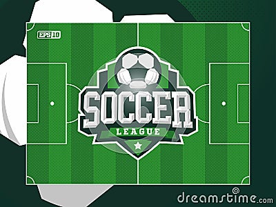 Modern professional vector grass football soccer field in green theme Stock Photo