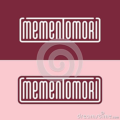 Modern professional vector lettering memento mori in pink and red theme Stock Photo