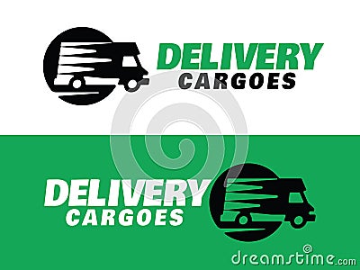 Modern professional vector logo delivery cargoes in green theme Stock Photo