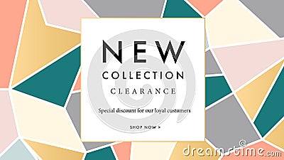 Modern promotion web banner for social media mobile apps. Elegant sale and discount promo background with abstract pattern. Email Vector Illustration