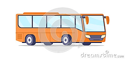 Modern public intercity bus for passenger transportation isometric vector transit city service Vector Illustration