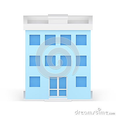 Modern public service building house with door entrance window front view 3d icon realistic vector Vector Illustration