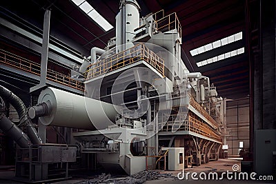 modern pulp and paper mill, with state-of-the-art equipment and innovative processes Stock Photo