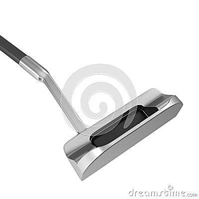 Modern putter golf club on white background. Stock Photo