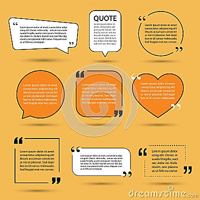 Modern quote text template design elements Vector Illustration