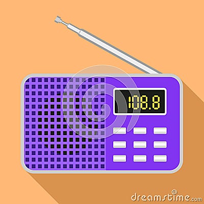 Modern radio icon, flat style Vector Illustration