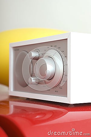 Modern radio set with retro design Stock Photo