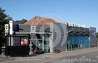 Modern railway station building at Billericay, Essex, UK Editorial Stock Photo