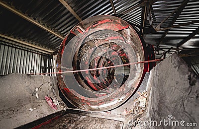 At modern recycling plant. Conveyor belt for transports garbage Stock Photo