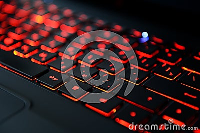 Modern red backlit keyboard Stock Photo