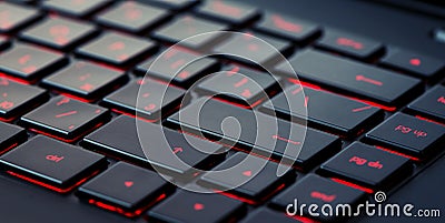 Modern red backlit keyboard, concept Stock Photo