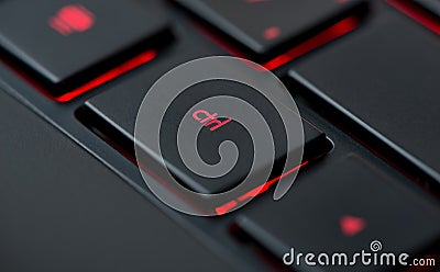 Modern red backlit keyboard Stock Photo