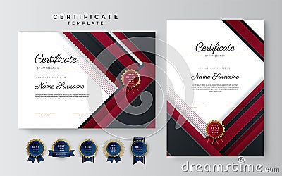 Modern red business certificate template Stock Photo