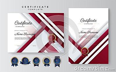 AModern red business certificate template Stock Photo