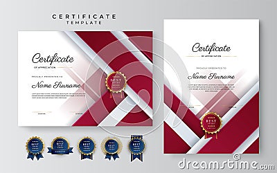 Modern red business certificate template Stock Photo