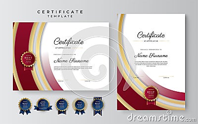 Modern red business certificate template Stock Photo