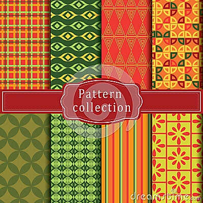 Modern red and green pattern. Cartoon Illustration