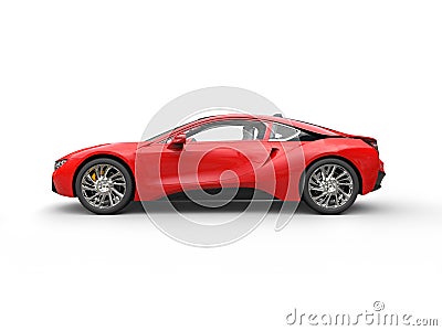 Modern red sports car - side view Stock Photo
